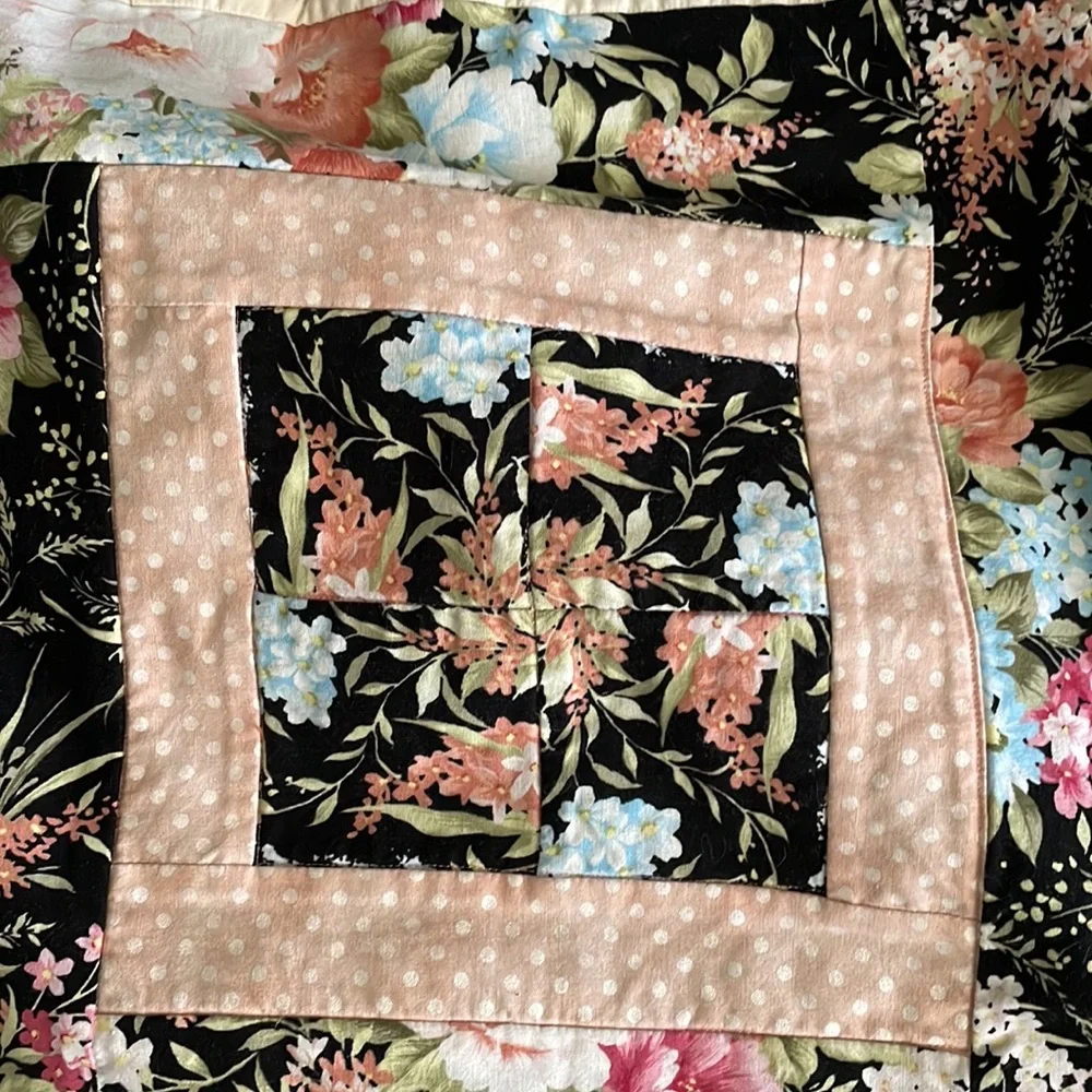 Handmade floral quilt size 47”X 58”